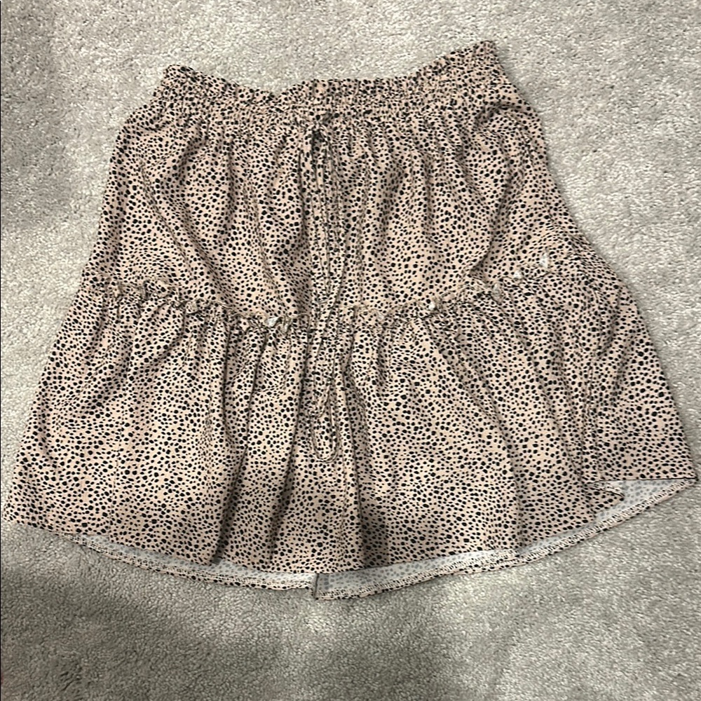 Polka Dot Skirt in Black and Tan